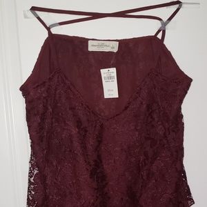 Abercrombie and Fitch tank top with lace overlay